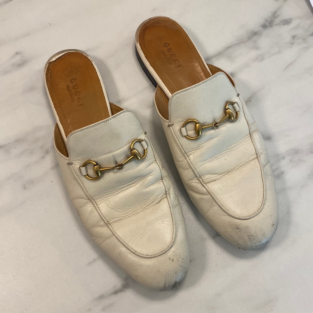 White Gucci Mules SZ 39